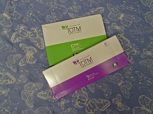 TOTM organic tampons and pads