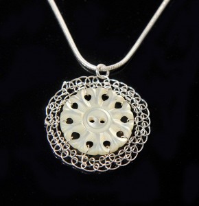 VMOP27. pierced button pendant